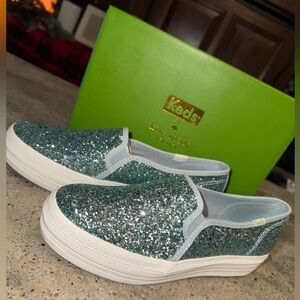 Kate Spade X Keds Glitter Slip Ons